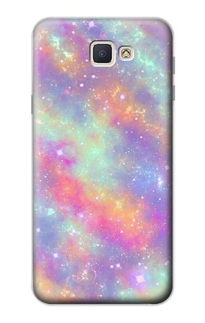 W3706 Pastel Rainbow Galaxy Pink Sky Hard Case and Leather Flip Case For Samsung Galaxy J7 Prime (SM-G610F)