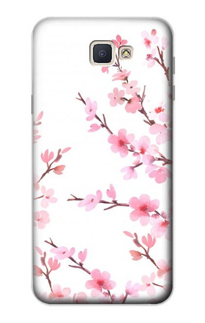 W3707 Pink Cherry Blossom Spring Flower Hard Case and Leather Flip Case For Samsung Galaxy J7 Prime (SM-G610F)