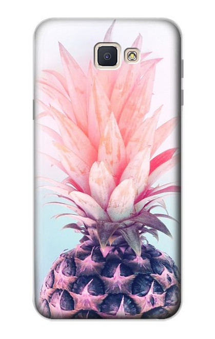 W3711 Pink Pineapple Hard Case and Leather Flip Case For Samsung Galaxy J7 Prime (SM-G610F)