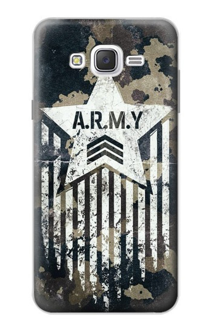 W3666 Army Camo Camouflage Hard Case and Leather Flip Case For Samsung Galaxy J7