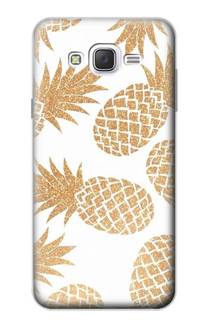 W3718 Seamless Pineapple Hard Case and Leather Flip Case For Samsung Galaxy J7