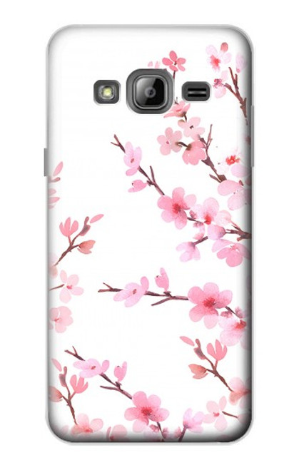 W3707 Pink Cherry Blossom Spring Flower Hard Case and Leather Flip Case For Samsung Galaxy J3 (2016)