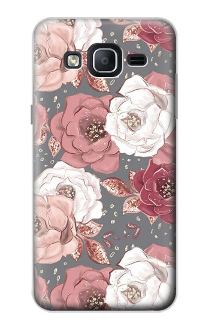 W3716 Rose Floral Pattern Hard Case and Leather Flip Case For Samsung Galaxy On5