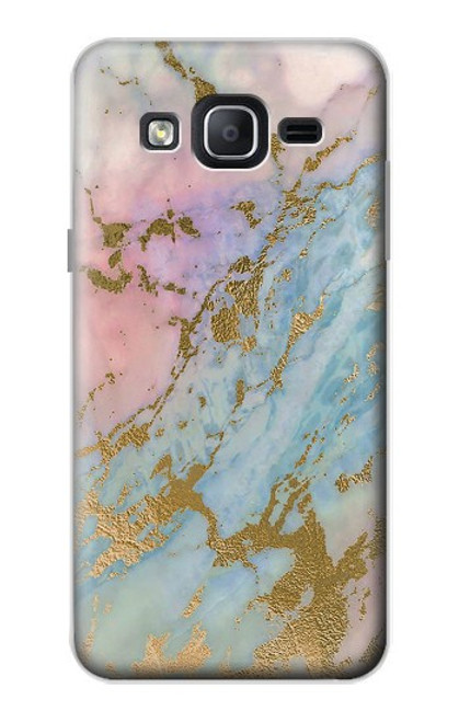 W3717 Rose Gold Blue Pastel Marble Graphic Printed Hard Case and Leather Flip Case For Samsung Galaxy On5