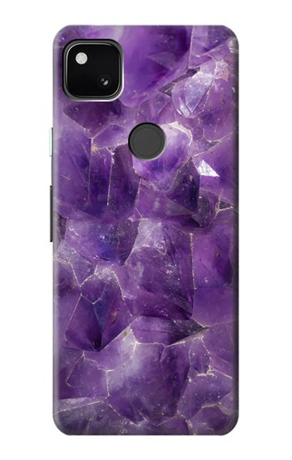 W3713 Purple Quartz Amethyst Graphic Printed Hard Case and Leather Flip Case For Google Pixel 4a