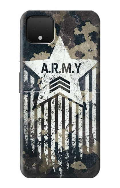 W3666 Army Camo Camouflage Hard Case and Leather Flip Case For Google Pixel 4