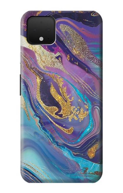 W3676 Colorful Abstract Marble Stone Hard Case and Leather Flip Case For Google Pixel 4