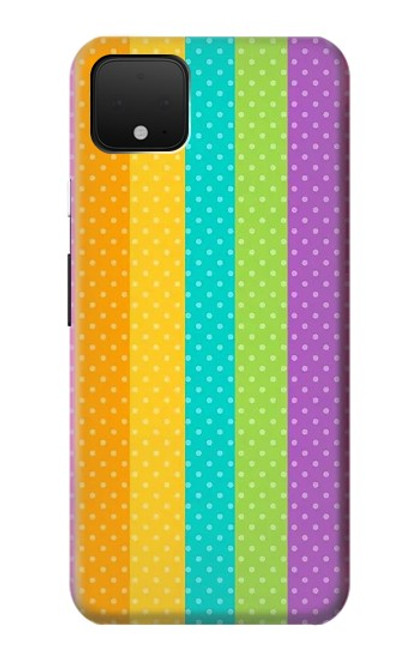 W3678 Colorful Rainbow Vertical Hard Case and Leather Flip Case For Google Pixel 4