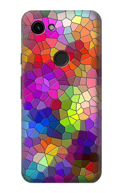 W3677 Colorful Brick Mosaics Hard Case and Leather Flip Case For Google Pixel 3a