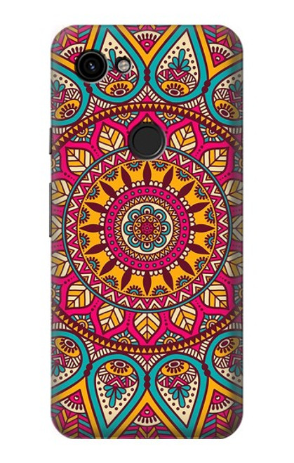 W3694 Hippie Art Pattern Hard Case and Leather Flip Case For Google Pixel 3a