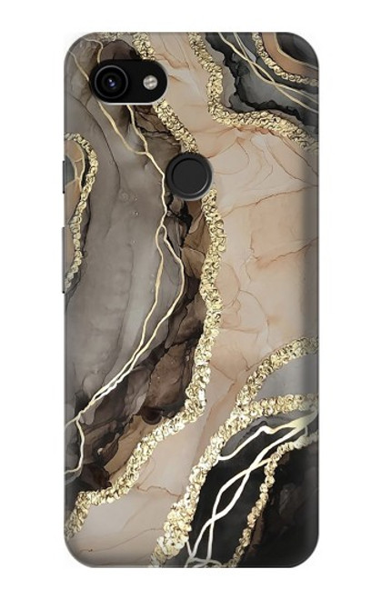 W3700 Marble Gold Graphic Printed Hard Case and Leather Flip Case For Google Pixel 3a XL