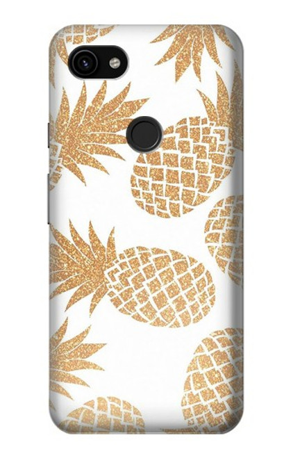 W3718 Seamless Pineapple Hard Case and Leather Flip Case For Google Pixel 3a XL