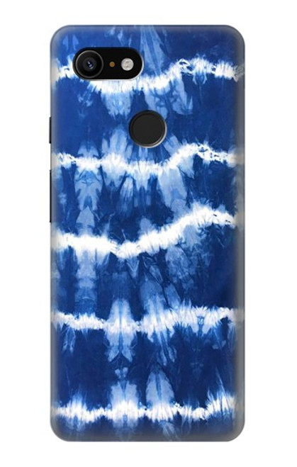 W3671 Blue Tie Dye Hard Case and Leather Flip Case For Google Pixel 3