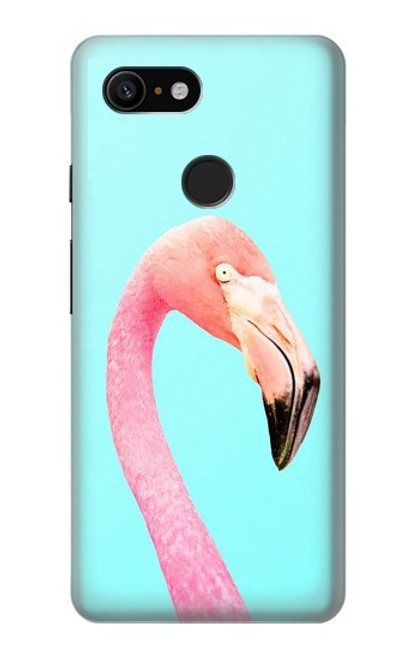 W3708 Pink Flamingo Hard Case and Leather Flip Case For Google Pixel 3