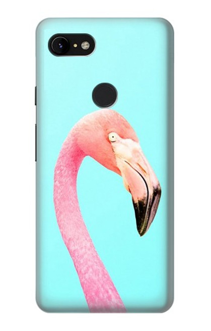 W3708 Pink Flamingo Hard Case and Leather Flip Case For Google Pixel 3 XL