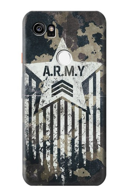 W3666 Army Camo Camouflage Hard Case and Leather Flip Case For Google Pixel 2 XL