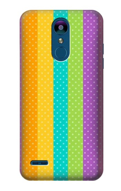 W3678 Colorful Rainbow Vertical Hard Case and Leather Flip Case For LG K8 (2018)
