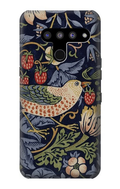 W3791 William Morris Strawberry Thief Fabric Hard Case and Leather Flip Case For LG V50, LG V50 ThinQ 5G