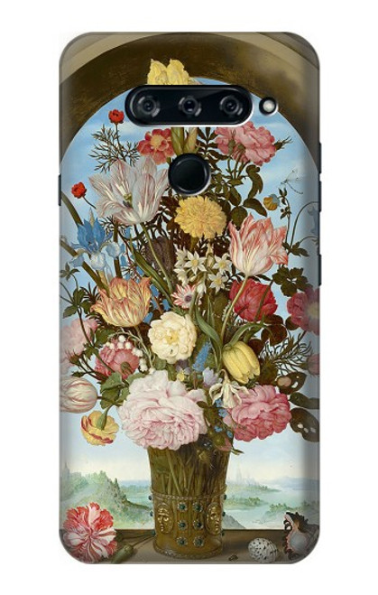 W3749 Vase of Flowers Hard Case and Leather Flip Case For LG V40, LG V40 ThinQ