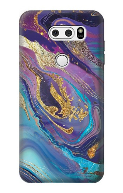 W3676 Colorful Abstract Marble Stone Hard Case and Leather Flip Case For LG V30, LG V30 Plus, LG V30S ThinQ, LG V35, LG V35 ThinQ