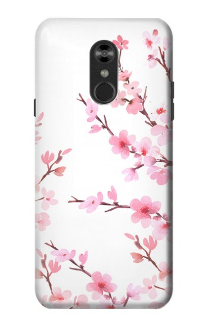 W3707 Pink Cherry Blossom Spring Flower Hard Case and Leather Flip Case For LG Q Stylo 4, LG Q Stylus