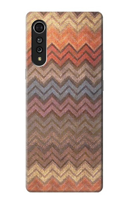 W3752 Zigzag Fabric Pattern Graphic Printed Hard Case and Leather Flip Case For LG Velvet