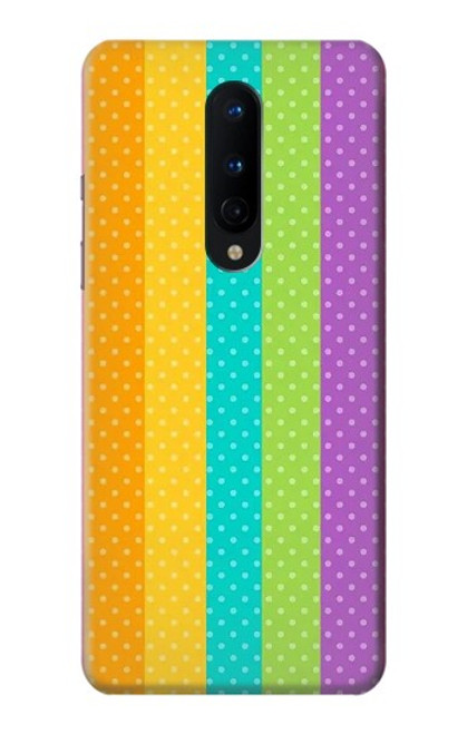 W3678 Colorful Rainbow Vertical Hard Case and Leather Flip Case For OnePlus 8
