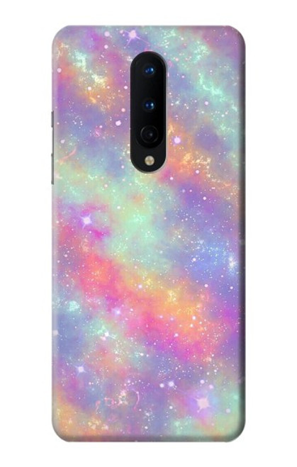 W3706 Pastel Rainbow Galaxy Pink Sky Hard Case and Leather Flip Case For OnePlus 8