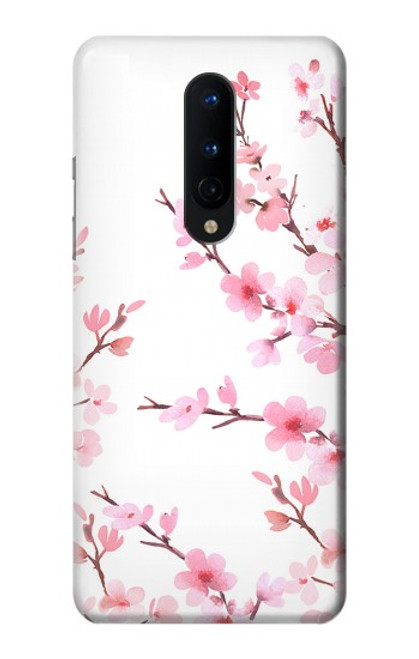 W3707 Pink Cherry Blossom Spring Flower Hard Case and Leather Flip Case For OnePlus 8