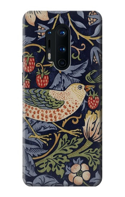 W3791 William Morris Strawberry Thief Fabric Hard Case and Leather Flip Case For OnePlus 8 Pro