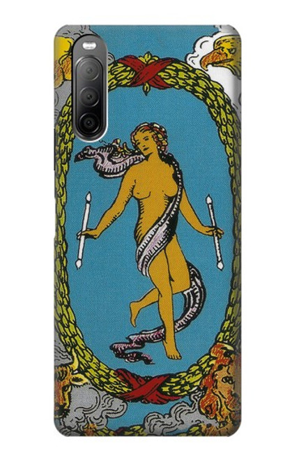 W3746 Tarot Card The World Hard Case and Leather Flip Case For Sony Xperia 10 II