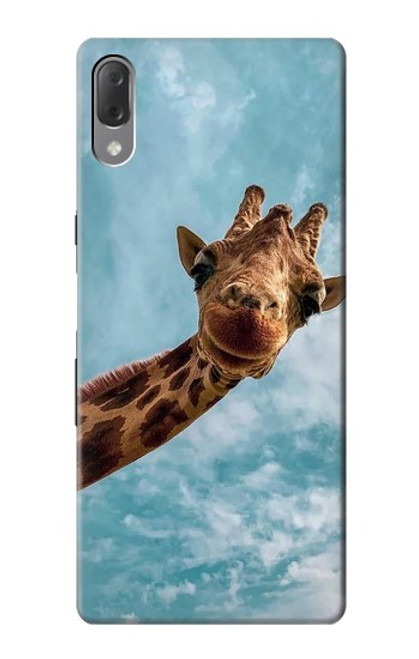 W3680 Cute Smile Giraffe Hard Case and Leather Flip Case For Sony Xperia L3