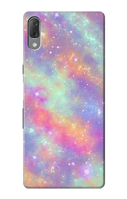 W3706 Pastel Rainbow Galaxy Pink Sky Hard Case and Leather Flip Case For Sony Xperia L3