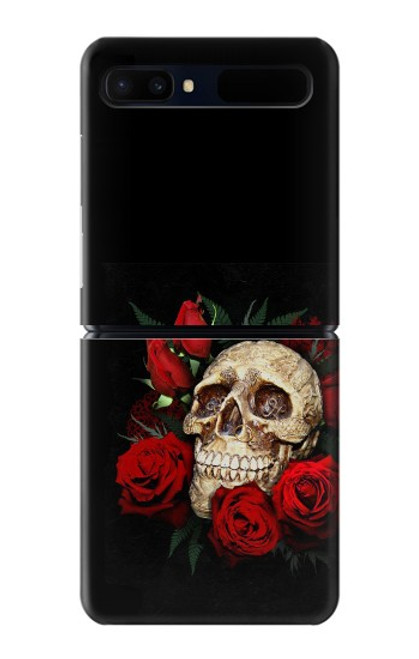 W3753 Dark Gothic Goth Skull Roses Hard Case For Samsung Galaxy Z Flip 5G