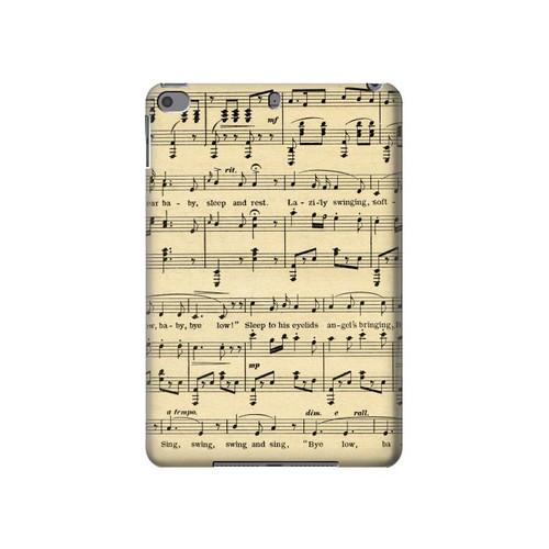 W2504 Vintage Music Sheet Tablet Hard Case For iPad mini 4, iPad mini 5, iPad mini 5 (2019)