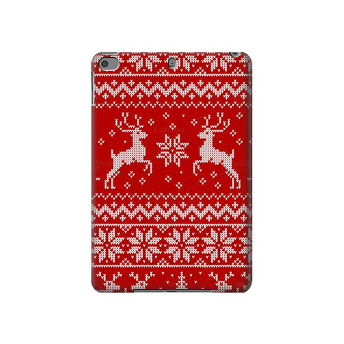W2835 Christmas Reindeer Knitted Pattern Tablet Hard Case For iPad mini 4, iPad mini 5, iPad mini 5 (2019)