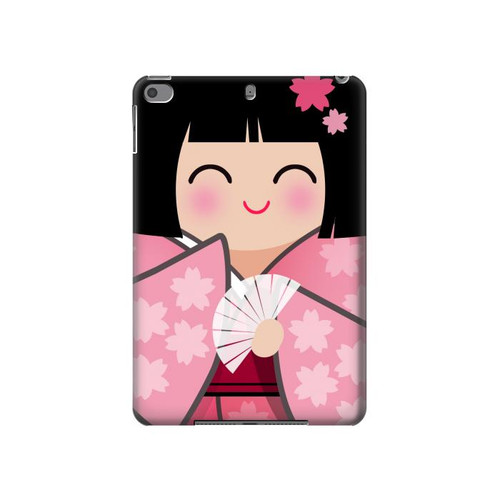 W3042 Japan Girl Hina Doll Kimono Sakura Tablet Hard Case For iPad mini 4, iPad mini 5, iPad mini 5 (2019)