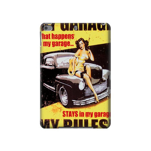 W3198 My Garage Pinup Girl Tablet Hard Case For iPad mini 4, iPad mini 5, iPad mini 5 (2019)