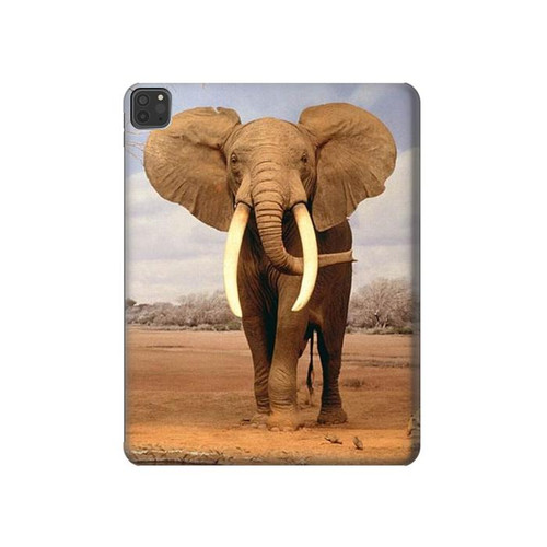 W0310 African Elephant Tablet Hard Case For iPad Pro 11 (2021,2020,2018, 3rd, 2nd, 1st)