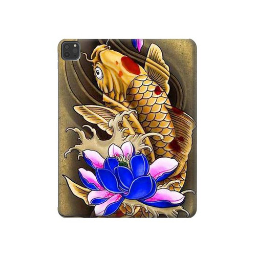 W1604 Carp Koi Fish Japanese Tattoo Tablet Hard Case For iPad Pro 11 (2021,2020,2018, 3rd, 2nd, 1st)