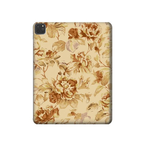 W2180 Flower Floral Vintage Pattern Tablet Hard Case For iPad Pro 11 (2021,2020,2018, 3rd, 2nd, 1st)