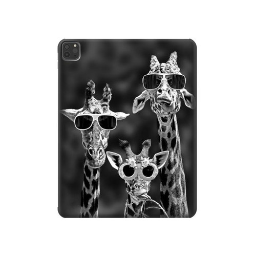 W2327 Giraffes With Sunglasses Tablet Hard Case For iPad Pro 11 (2021,2020,2018, 3rd, 2nd, 1st)