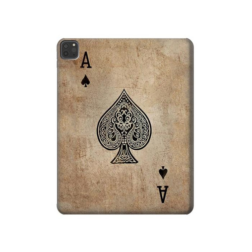 W2928 Vintage Spades Ace Card Tablet Hard Case For iPad Pro 11 (2021,2020,2018, 3rd, 2nd, 1st)