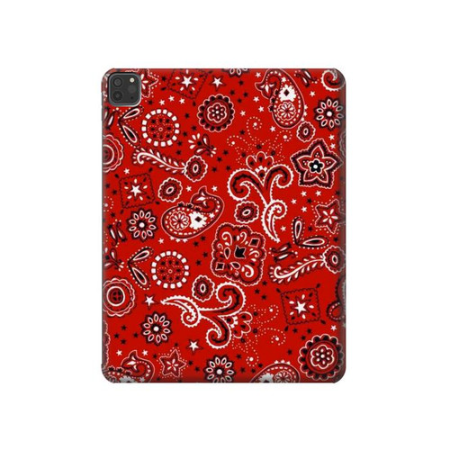 W3354 Red Classic Bandana Tablet Hard Case For iPad Pro 11 (2021,2020,2018, 3rd, 2nd, 1st)