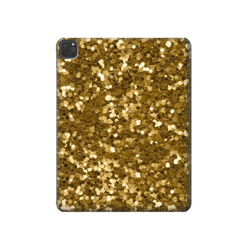 W3388 Gold Glitter Graphic Print Tablet Hard Case For iPad Pro 11 (2021,2020,2018, 3rd, 2nd, 1st)