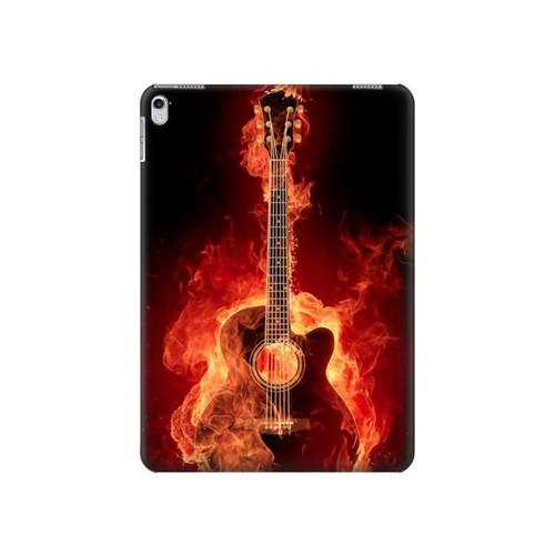 W0415 Fire Guitar Burn Tablet Hard Case For iPad Air 2, iPad 9.7 (2017,2018), iPad 6, iPad 5