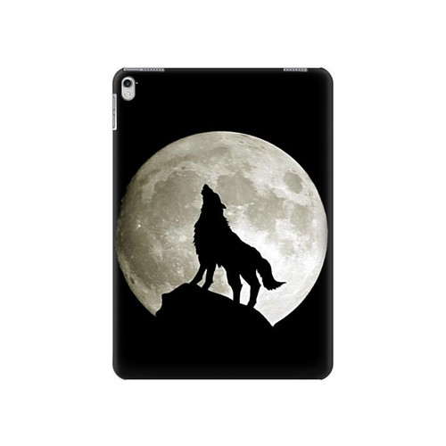 W1981 Wolf Howling at The Moon Tablet Hard Case For iPad Air 2, iPad 9.7 (2017,2018), iPad 6, iPad 5