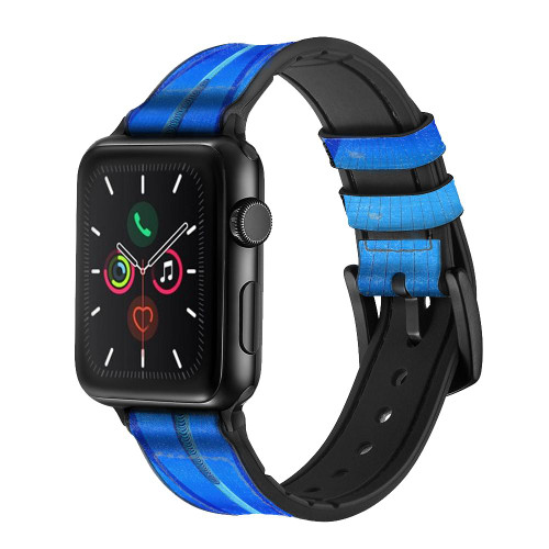 CA0439 Swimming Pool Under Water Silicone & Leather Smart Watch Band Strap For Apple Watch iWatch