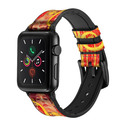 CA0667 Gustav Klimt Medicine Silicone & Leather Smart Watch Band Strap For Apple Watch iWatch