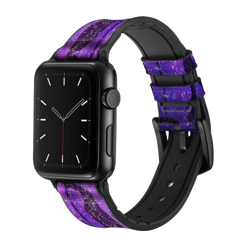CA0703 Pole Dance Silicone & Leather Smart Watch Band Strap For Apple Watch iWatch